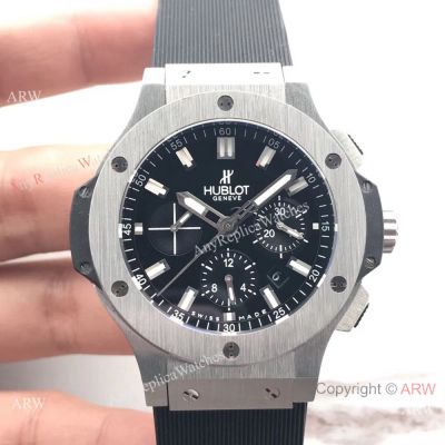 AAA Swiss Replica Hublot Big Bang 44mm Watch SS Black Dial 4100 Swiss Grade